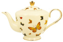 Dzbanek porcelanowy czajnik do herbaty 1,5l ecru motylki