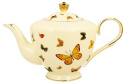 Dzbanek porcelanowy czajnik do herbaty 1,5l ecru motylki