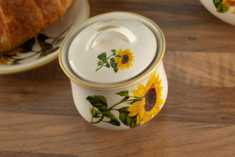 Cukiernica słonecznik Mieroszów ceramika kremowa