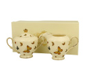 Cukiernica z mlecznikiem porcelana prezent do kawy motylki