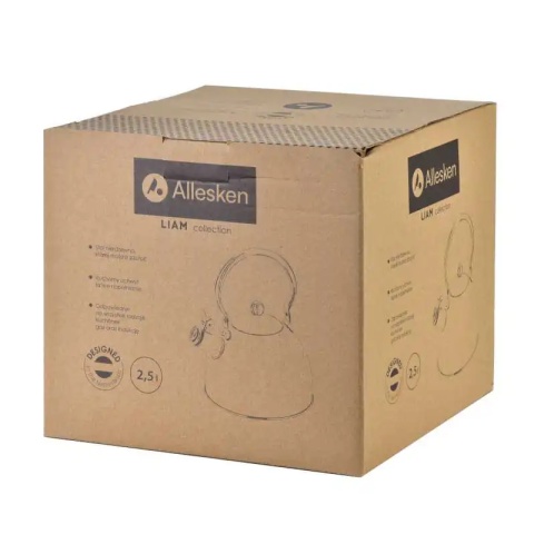 Czajnik do wody na gaz indukcje stalowy 2,5l czerwony Liam