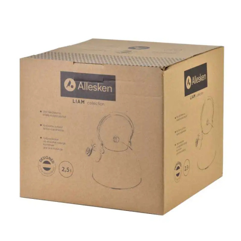 Czajnik do wody na gaz indukcje stalowy 2,5l srebrny Liam