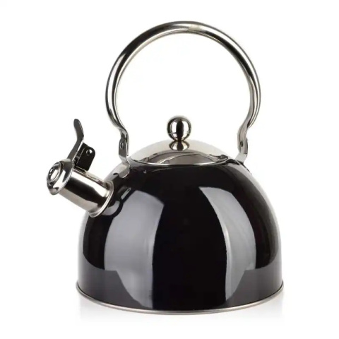 Czajnik do wody na gaz indukcje stalowy 2,5l czarny Liam