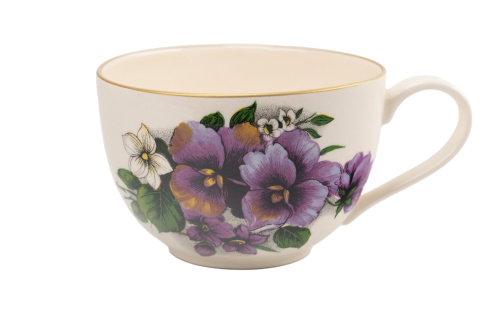 Duża kubek bratki Mieroszów kwiaty jumbo ceramika XXL