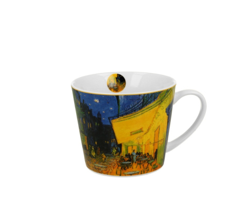 Kubek prosty V. Van Gogh Taras kawiarni nocą dla mężczyzny