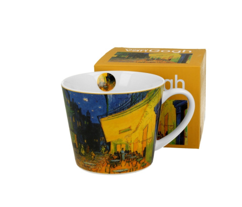 Kubek prosty V. Van Gogh Taras kawiarni nocą dla mężczyzny