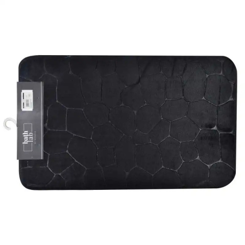 Dywanik do łazienki czarny miękki bath zac 80x50 prostokąt