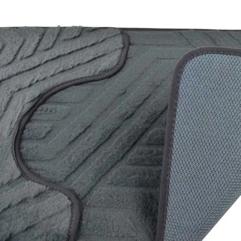 Dywaniki do łazienki komplet 2 sztuki szare miękkie zac