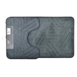 Dywaniki do łazienki komplet 2 sztuki szare miękkie zac