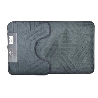 Dywaniki do łazienki komplet 2 sztuki szare miękkie zac