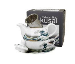 Filiżanka imbryk sitko filtr tea for one Hokusai wave fala