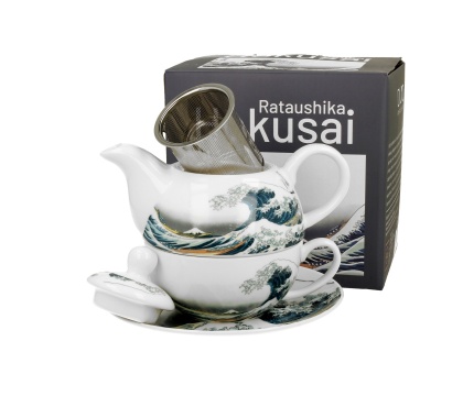 Filiżanka imbryk sitko filtr tea for one Hokusai wave fala