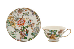 Filiżanka porcelana do kawy biała ze spodkiem w pudełku