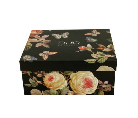 Komplet 2 filiżanek ze spodkami Warda róże na prezent