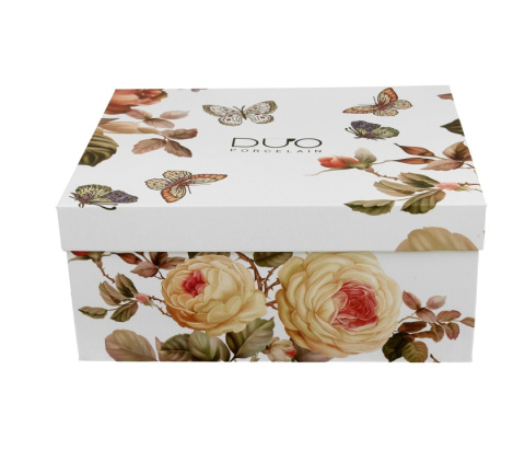 Komplet 2 filiżanek ze spodkami z porcelany Zahra