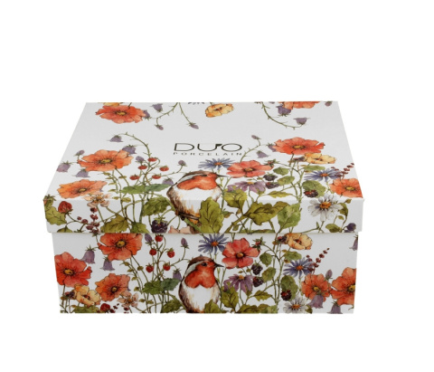 Komplet 2 filiżanki ze spodkami na prezent wild bird ptaszki