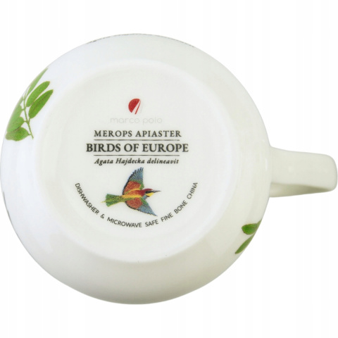 Kubek do herbaty porcelana by Agata Hajdecka żołna ptaki