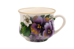 Kubek filiżanka bratki Mieroszów ceramika babuni