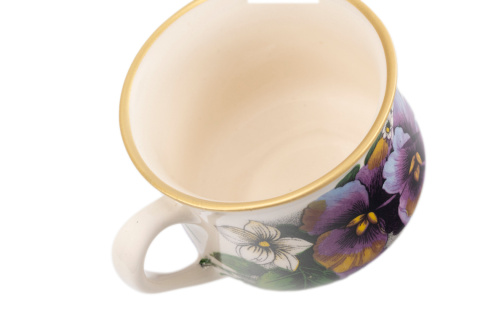 Kubek filiżanka bratki Mieroszów ceramika babuni