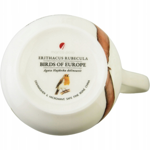Kubek porcelanowy by Agata Hajdecka rudzik ptaki prezent