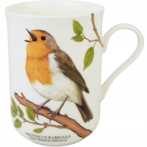 Kubek porcelanowy by Agata Hajdecka rudzik ptaki prezent