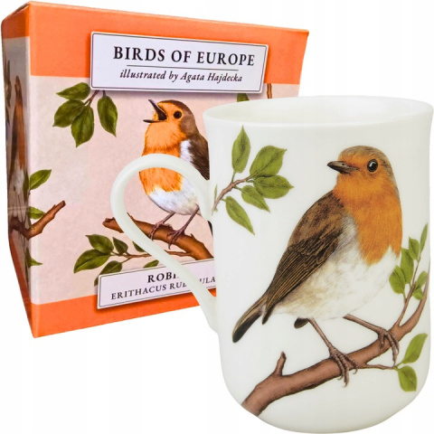 Kubek porcelanowy by Agata Hajdecka rudzik ptaki prezent