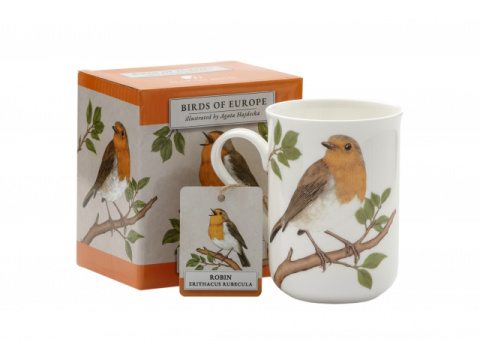 Kubek porcelanowy by Agata Hajdecka rudzik ptaki prezent