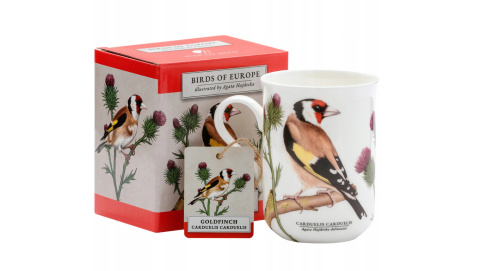 Kubek porcelana by Agata Hajdecka szczygieł ptaki prezent