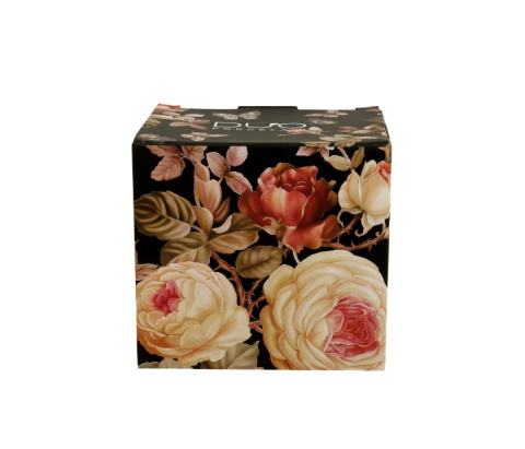 Kubek porcelanowy z zaparzaczem baryłka Warda kwiaty