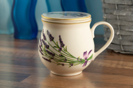 Kubek z Mieroszowa zaparzacz z lawendą do parzenia herbaty