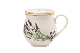 Kubek z Mieroszowa zaparzacz z lawendą do parzenia herbaty