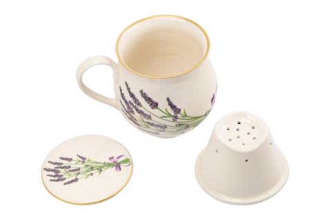 Kubek z Mieroszowa zaparzacz z lawendą do parzenia herbaty