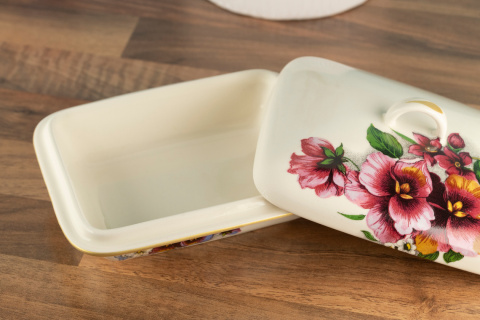 Maselnica bratki Mieroszów polska ceramika pojemnik na masło