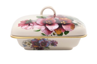 Maselnica bratki Mieroszów polska ceramika pojemnik na masło