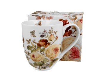 Ogromny kubek kubas porcelanowy Zahra jumbo róże kwiaty