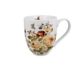 Ogromny kubek kubas porcelanowy Zahra jumbo róże kwiaty