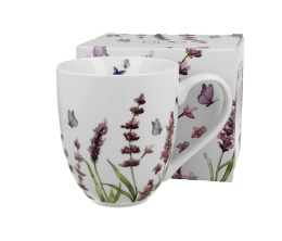 Ogromny kubek porcelanowy z motywem lawendy