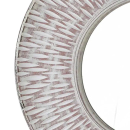 Lustro okrągłe w kolorze biało brązowym na ścianę Daz