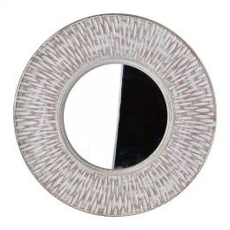 Lustro okrągłe w kolorze biało brązowym na ścianę Daz