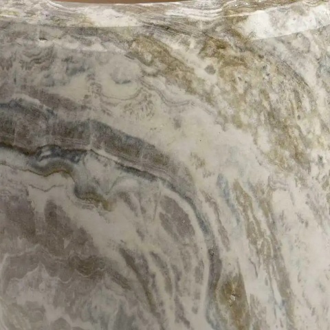 Osłonka doniczka ceramiczna Neva Marble L marmur beżowa