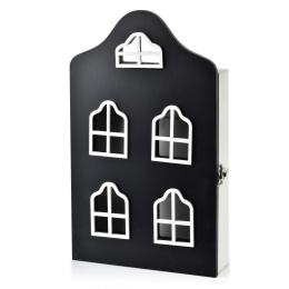 Skrzynka na klucze wieszak do powieszenia stacy domek czarny