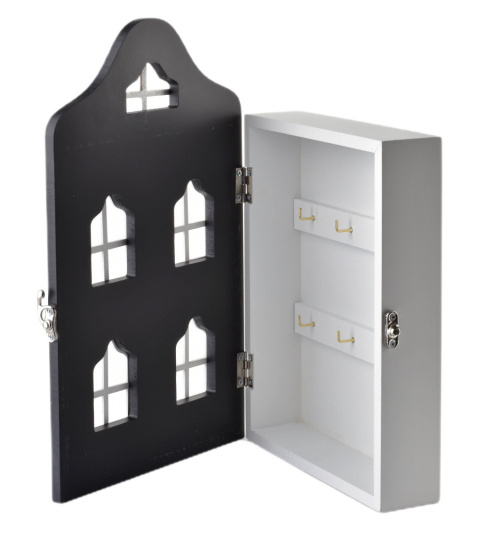 Skrzynka na klucze wieszak do powieszenia stacy domek czarny
