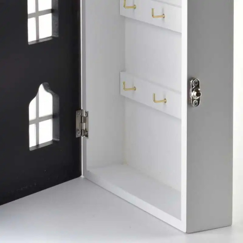 Skrzynka na klucze wieszak do powieszenia stacy domek czarny