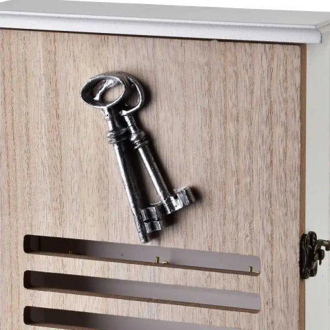 Skrzynka drewniana na klucze do powieszenia stacy biała