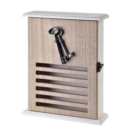 Skrzynka drewniana na klucze do powieszenia stacy biała