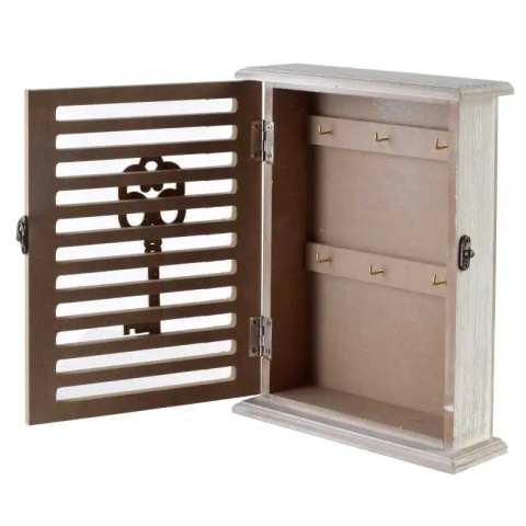 Skrzynka drewniana na klucze do powieszenia stacy beżowa