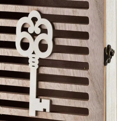 Skrzynka drewniana na klucze do powieszenia stacy beżowa