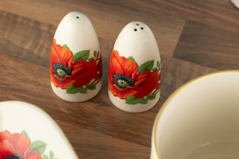 Solniczka i pieprzniczka Mieroszów sól pieprz maki ceramiczna