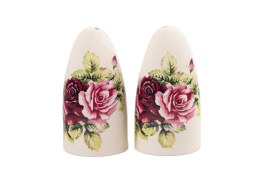 Solniczka i pieprzniczka Mieroszów sól pieprz róże ceramiczna