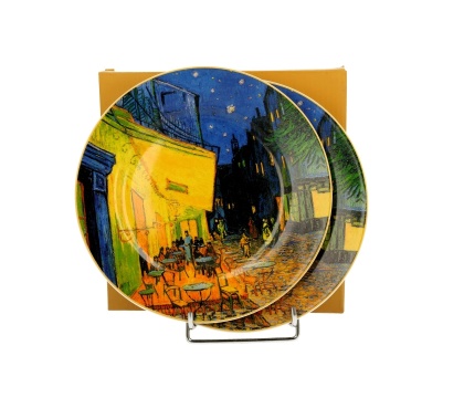 Talerze deserowe porcelanowe Van Gogh Taras kawiarni 2 szt